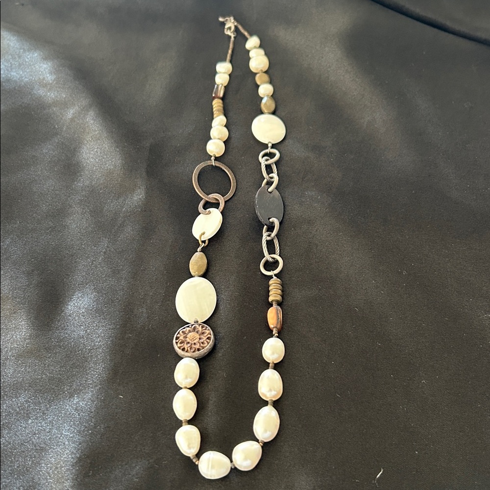 Silpada Pearl and Bronze Bracelet
